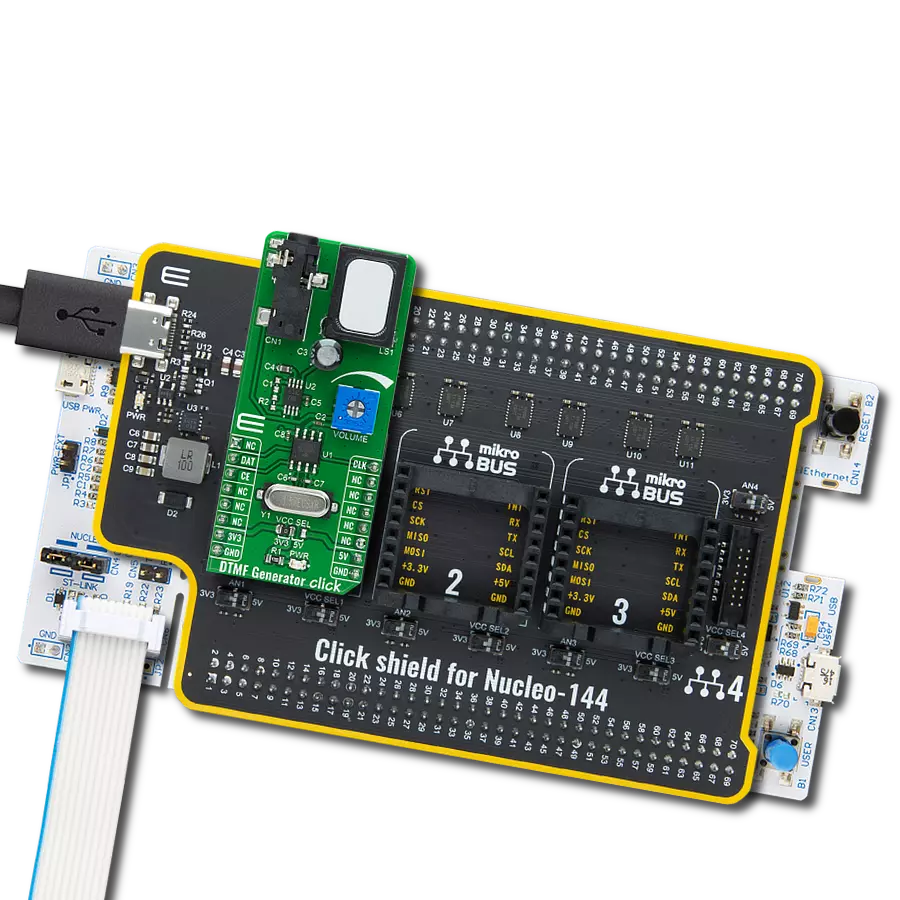 DTMF Generator Click with Nucleo 144 with STM32F413ZH MCU