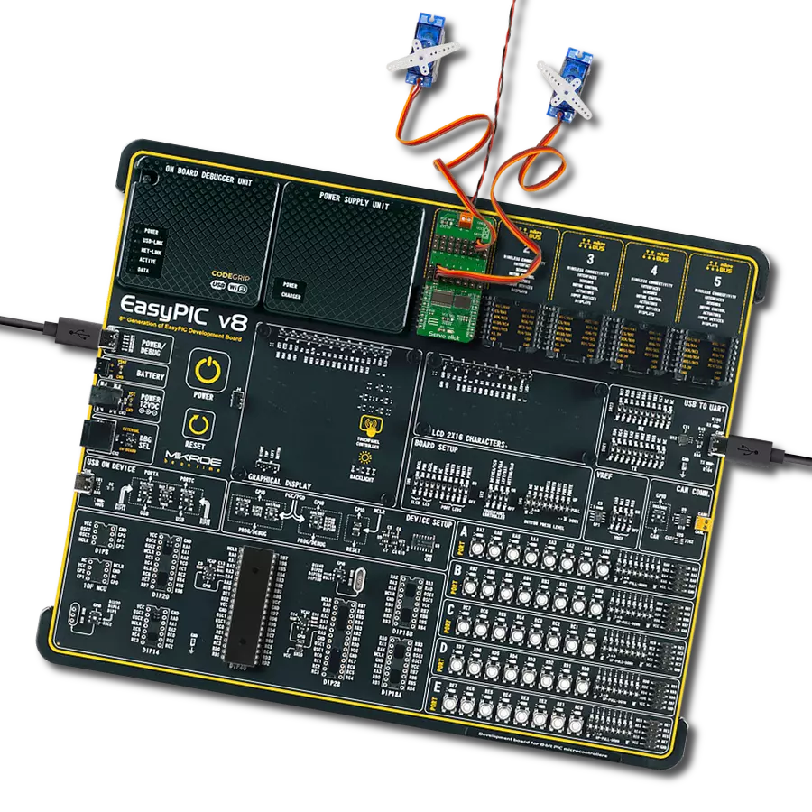 Achieve control tailored to your exact requirements with PCA9685 servo driver combined with PIC18F47K40