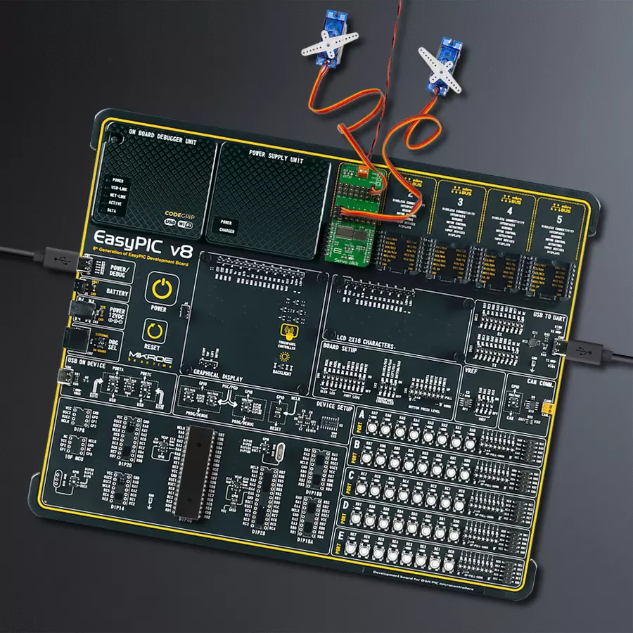 EasyPIC v8 Access DIPMB 1 - upright/background hardware assembly