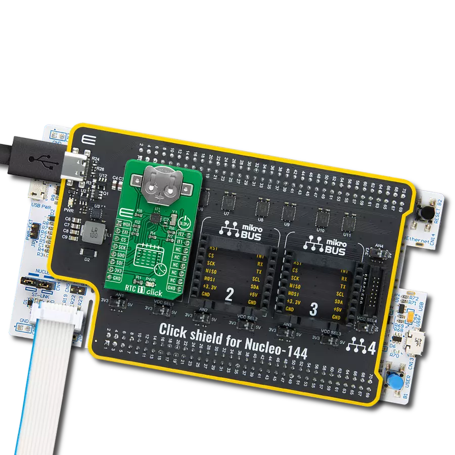 RTC 11 Click with Nucleo 144 with STM32F413ZH MCU