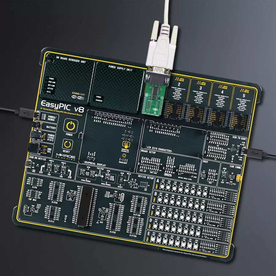 EasyPIC v8 Access DIPMB 1 - upright/background hardware assembly