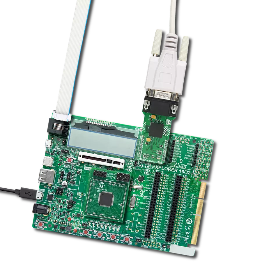 RS232 Isolator Click with Explorer 16/32 development board
