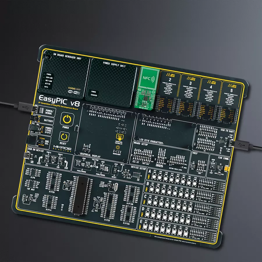 EasyPIC v8 Access DIPMB 1 - upright/background hardware assembly
