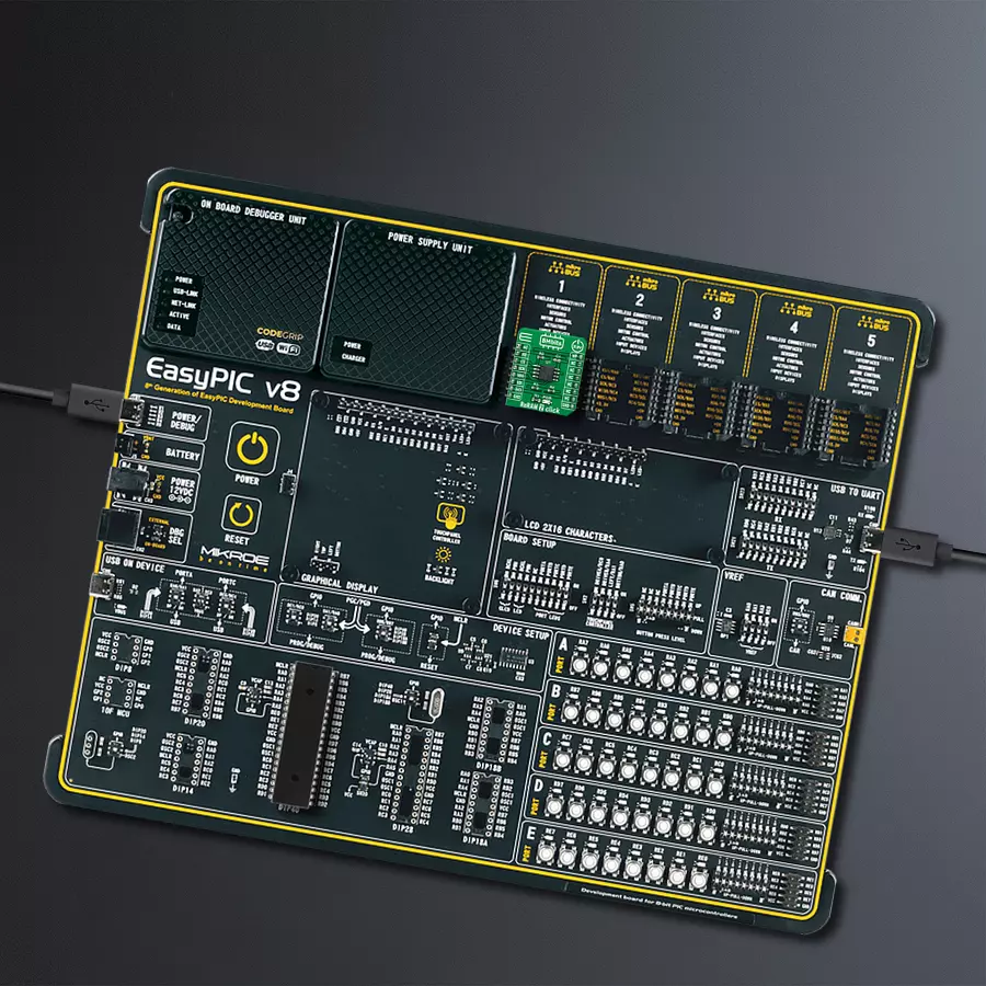 EasyPIC v8 Access DIPMB 1 - upright/background hardware assembly