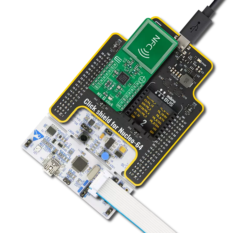 NFC 2 Click with Nucleo-64 with STM32F091RC MCU