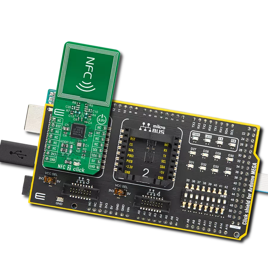 NFC 2 Click with Arduino Mega 2560 Rev3
