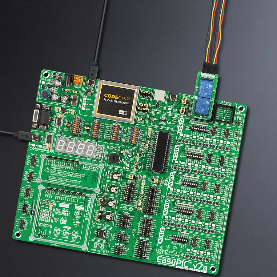 EasyPIC v7a Access MB 1 - upright/background hardware assembly