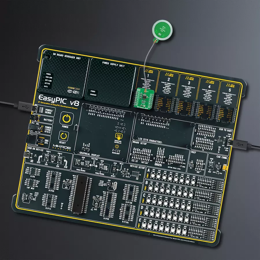 EasyPIC v8 Access DIPMB 1 - upright/background hardware assembly