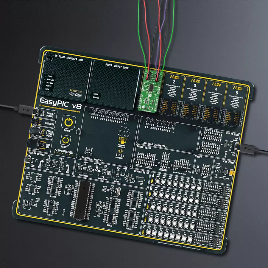 EasyPIC v8 Access DIPMB 1 - upright/background hardware assembly