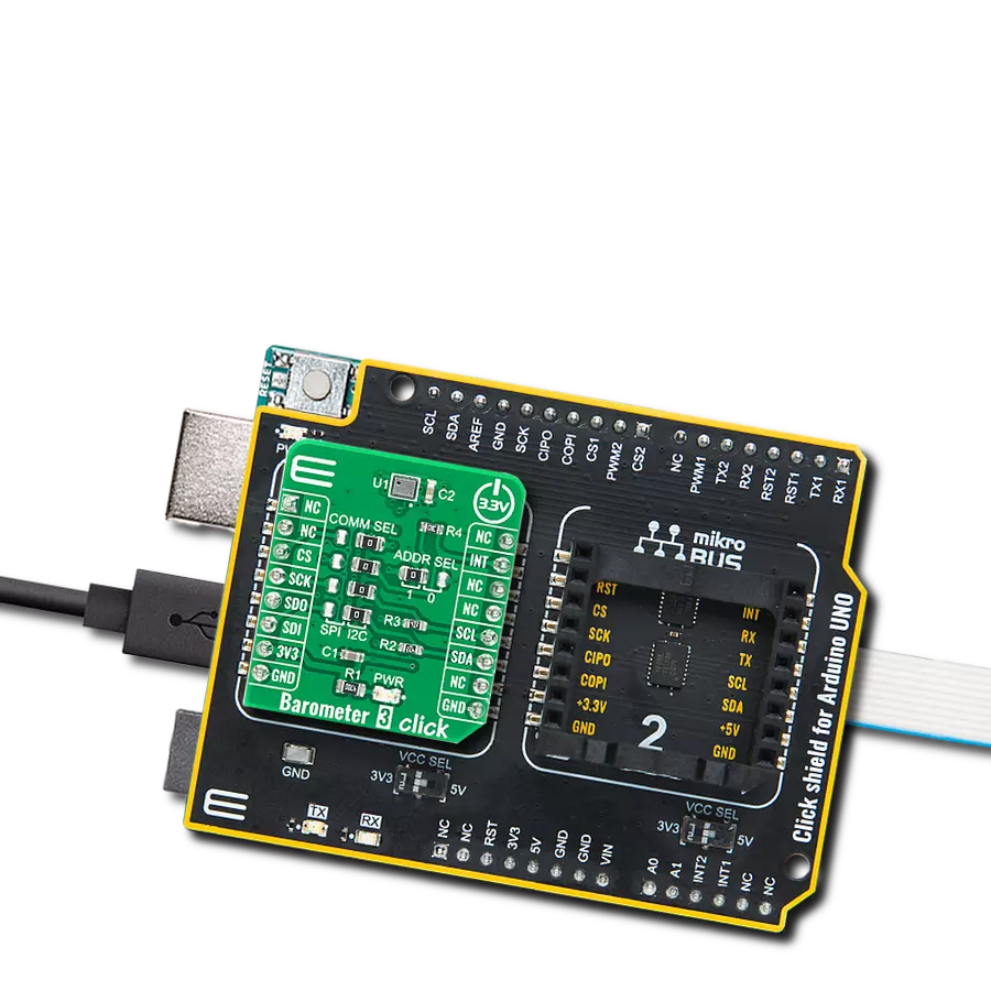 Barometer 3 Click with Arduino UNO Rev3