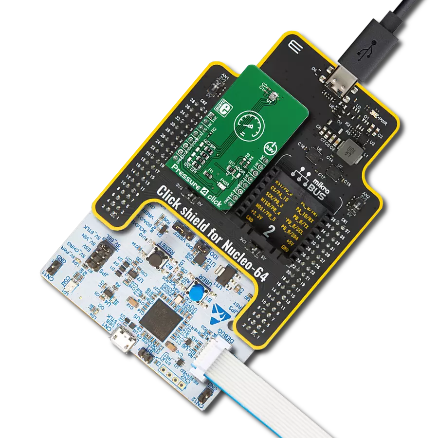 Pressure 4 Click with Nucleo 64 with STM32G431RB MCU