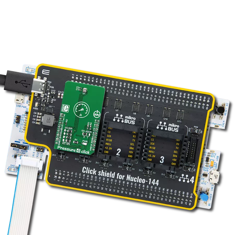 Pressure 4 Click with Nucleo 144 with STM32F303ZE MCU