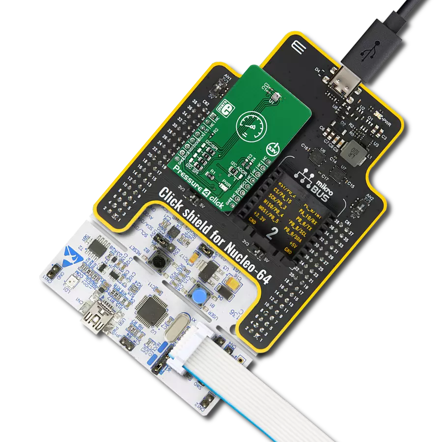 Pressure 4 Click with Nucleo 64 with STM32F446RE MCU