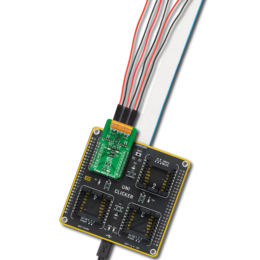 Power MUX 2 Click with UNI Clicker