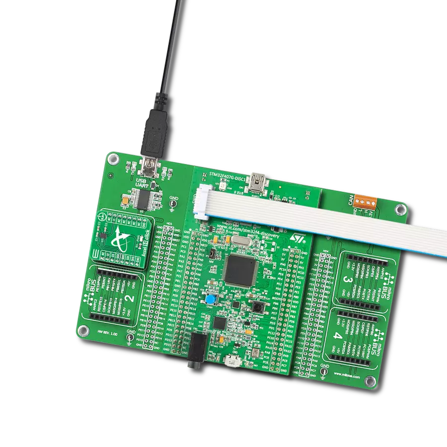 Accel 14 Click with Discovery kit with STM32F407VG MCU