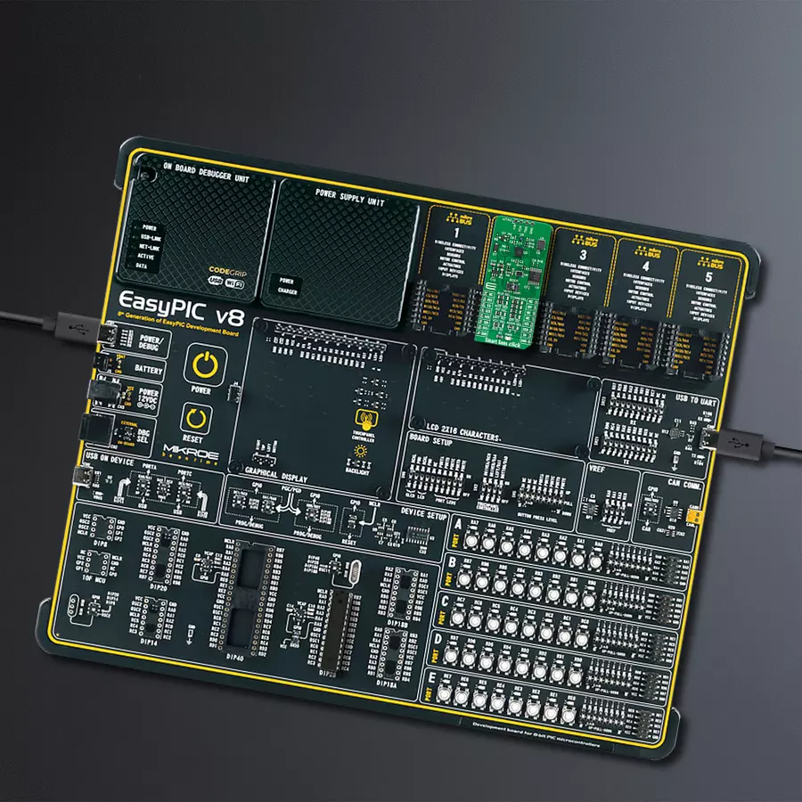EasyPIC v8 Access DIPMB 1 - upright/background hardware assembly