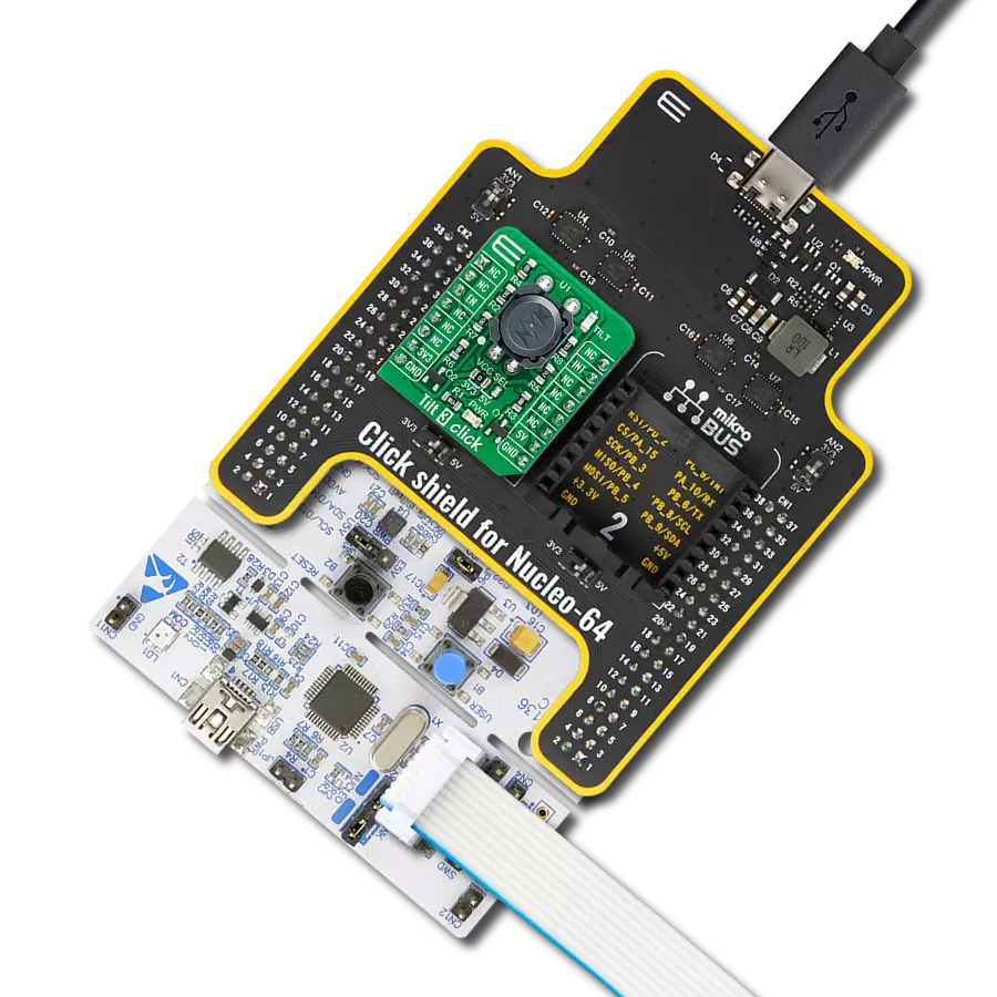 Tilt 3 Click with Nucleo 64 with STM32F302R8 MCU