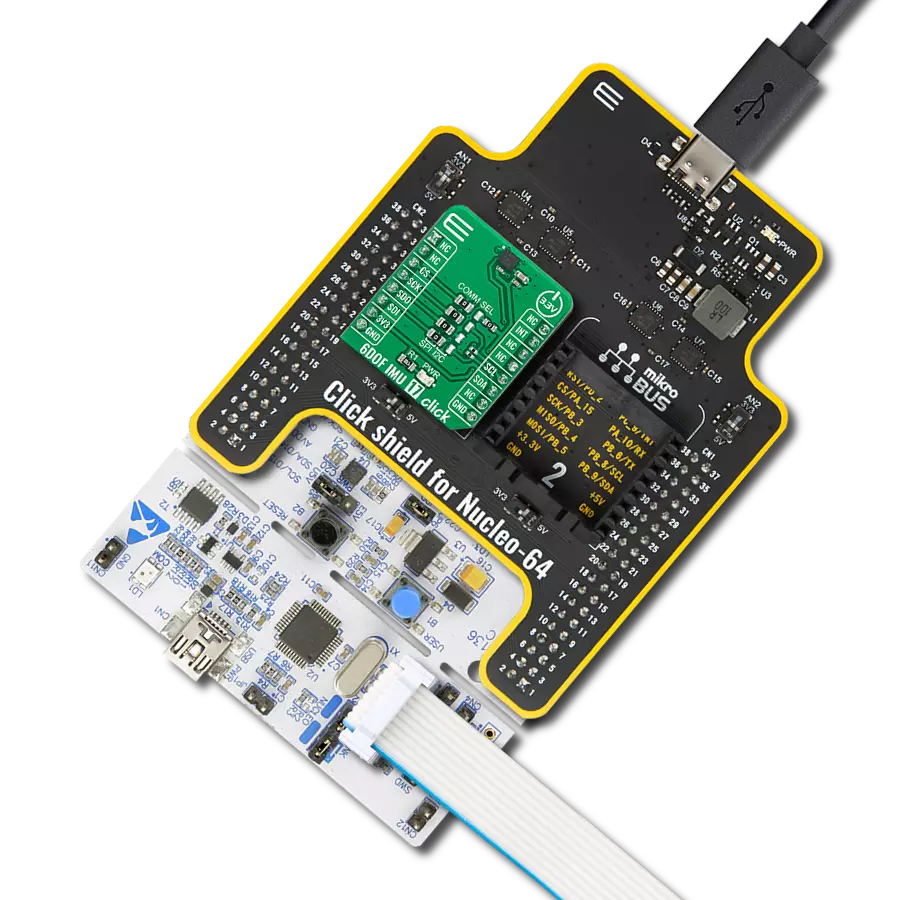 6DOF IMU 17 Click with Nucleo-64 with STM32F091RC MCU