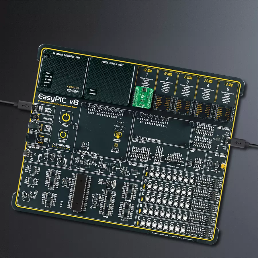 EasyPIC v8 Access DIPMB 1 - upright/background hardware assembly