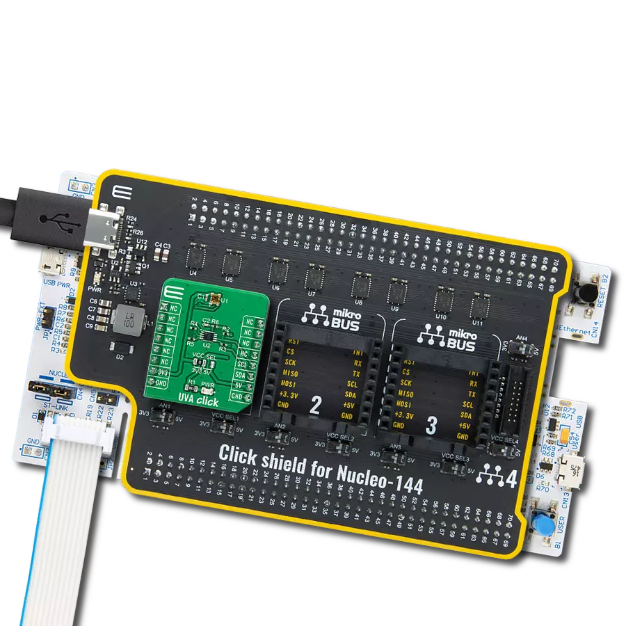 UVA Click with Nucleo 144 with STM32F439ZI MCU