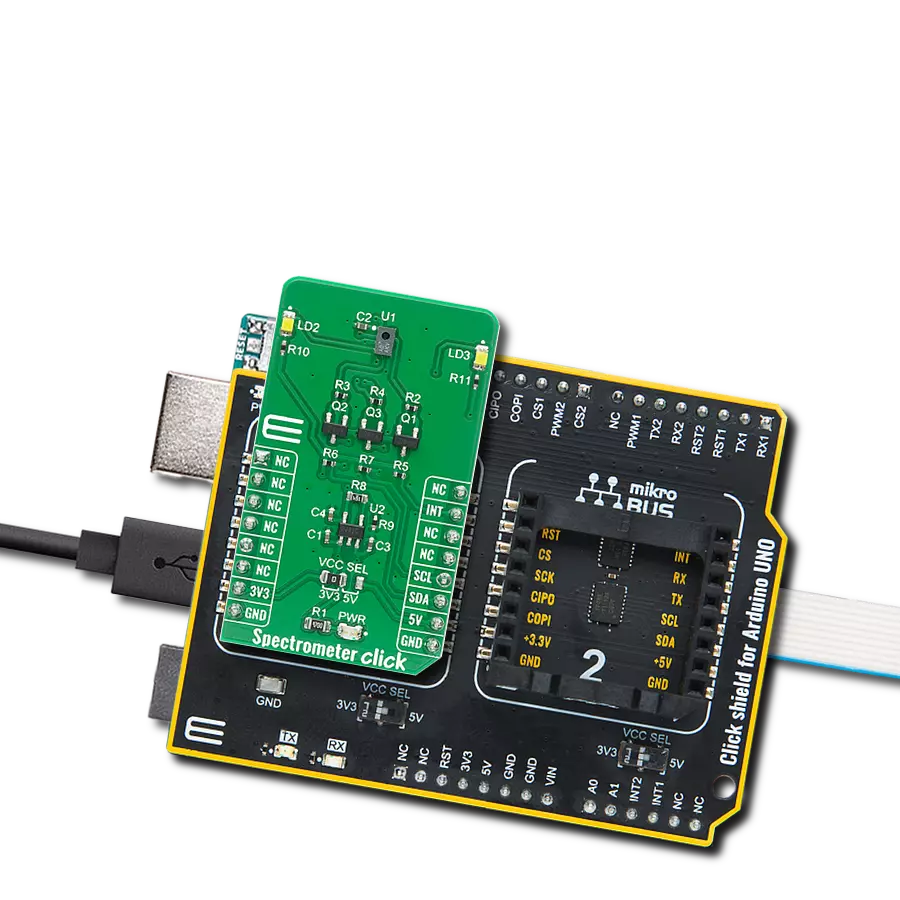 Spectrometer Click with Arduino UNO Rev3