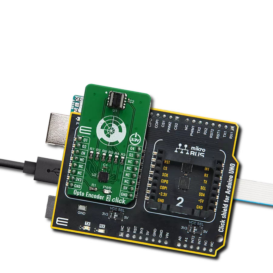 Opto Encoder 3 Click with Arduino UNO Rev3