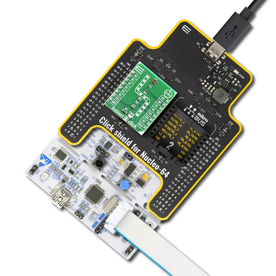 Ambient 11 Click with Nucleo-64 with STM32F091RC MCU
