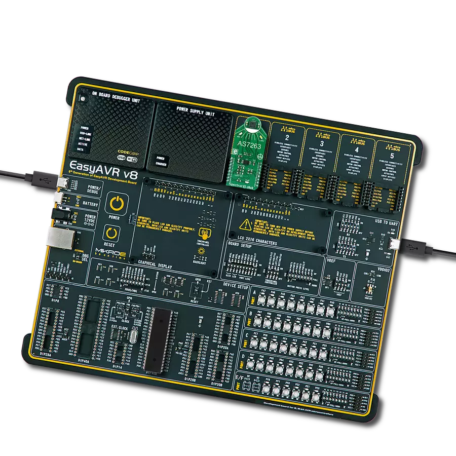 Spectral 3 Click with EasyAVR v8