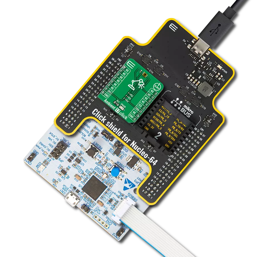 Ambient 17 Click with Nucleo 64 with STM32G431RB MCU