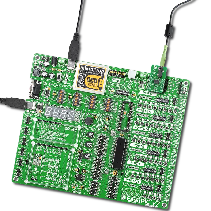 MP3 2 Click with EasyPIC v7 for dsPIC30