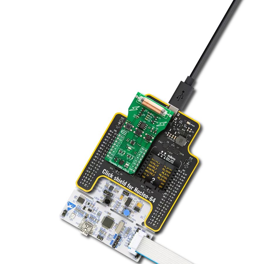 Emulate realistic lightning strikes with Thunder EMU Click and STM32F410RB