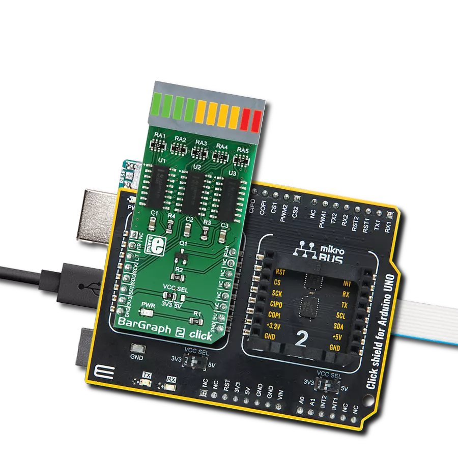 BarGraph 2 Click with Arduino UNO Rev3
