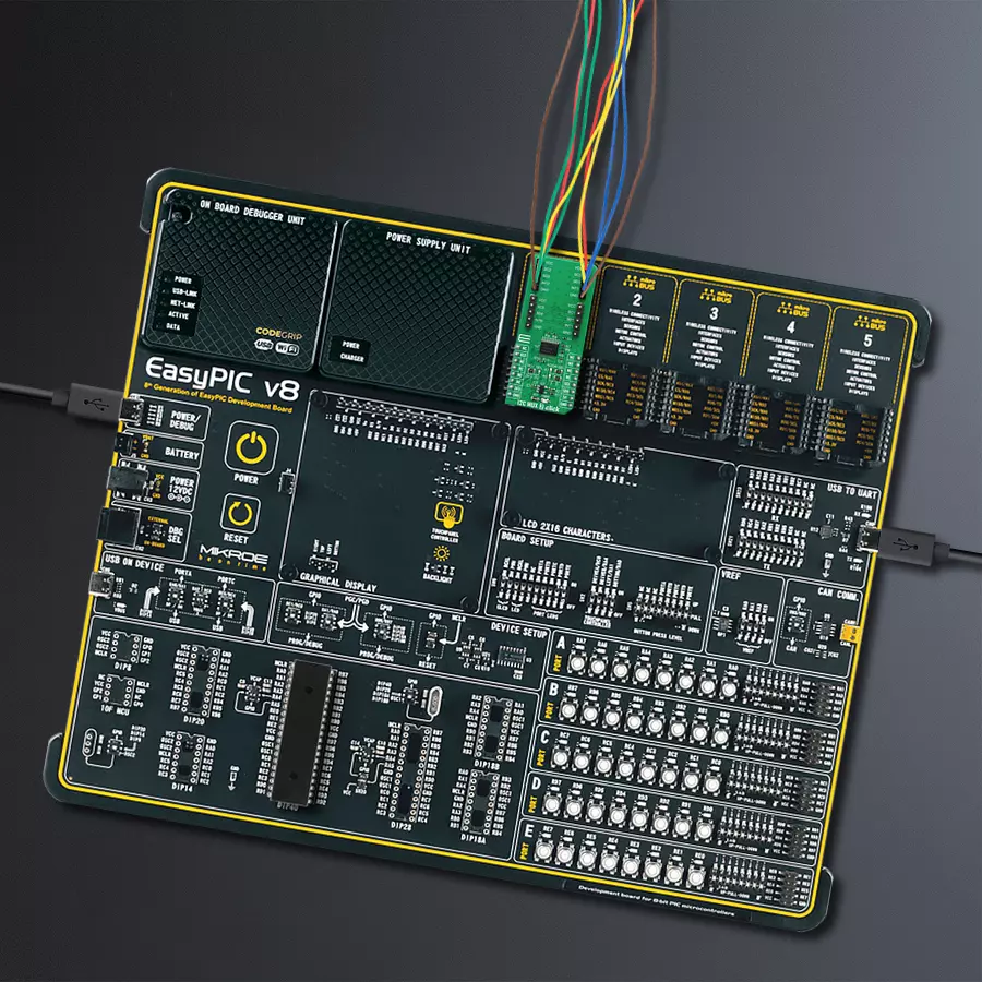 EasyPIC v8 Access DIPMB 1 - upright/background hardware assembly
