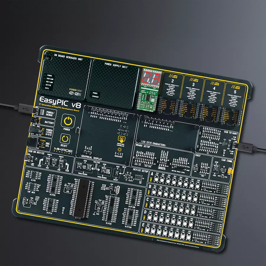 EasyPIC v8 Access DIPMB 1 - upright/background hardware assembly