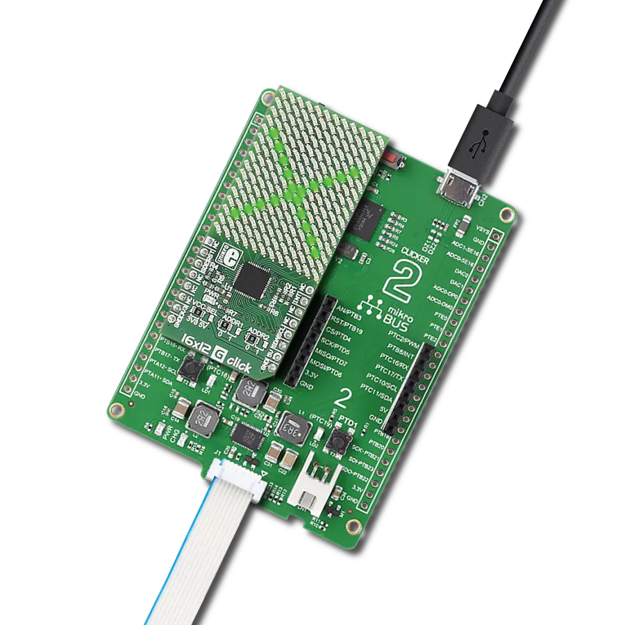 16x12 G Click with Clicker 2 for Kinetis
