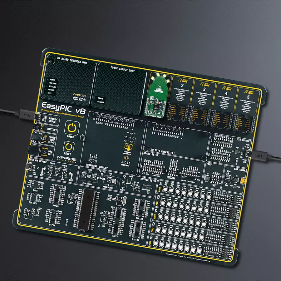 EasyPIC v8 Access DIPMB 1 - upright/background hardware assembly