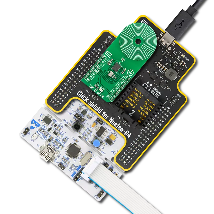 LDC 2 Click with Nucleo-64 with STM32F091RC MCU