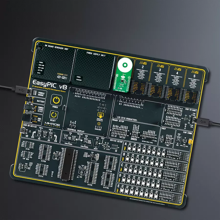 EasyPIC v8 Access DIPMB 1 - upright/background hardware assembly