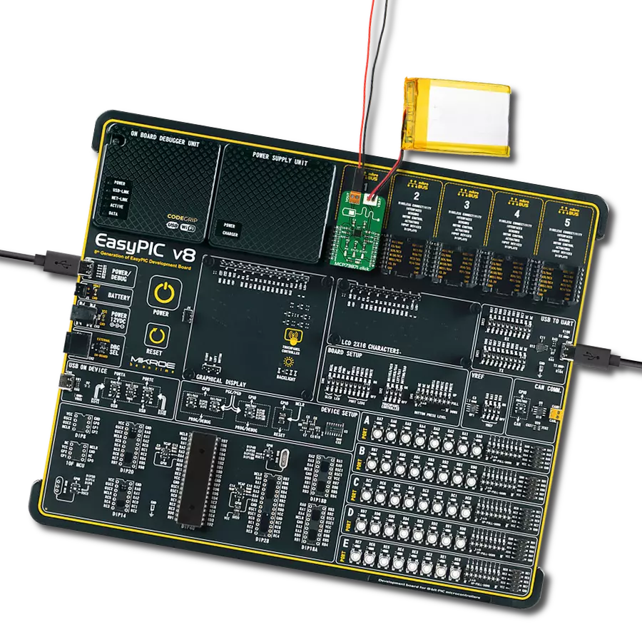 MCP73871 click with EasyPIC v8