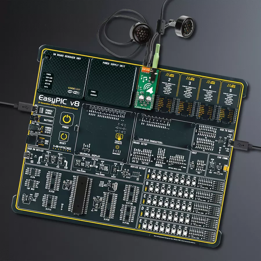 EasyPIC v8 Access DIPMB 1 - upright/background hardware assembly