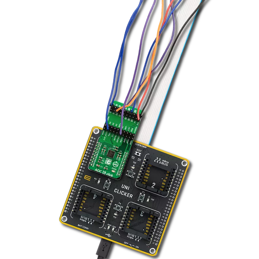 ADC 6 Click with UNI Clicker