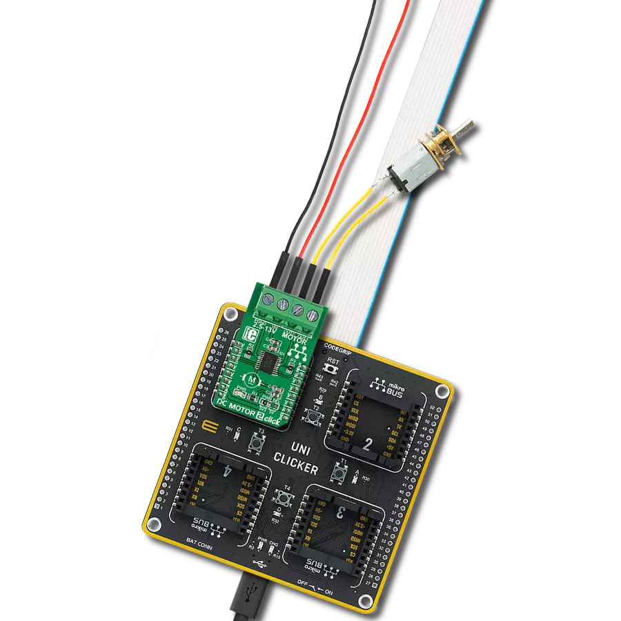 DC MOTOR 2 Click with UNI Clicker