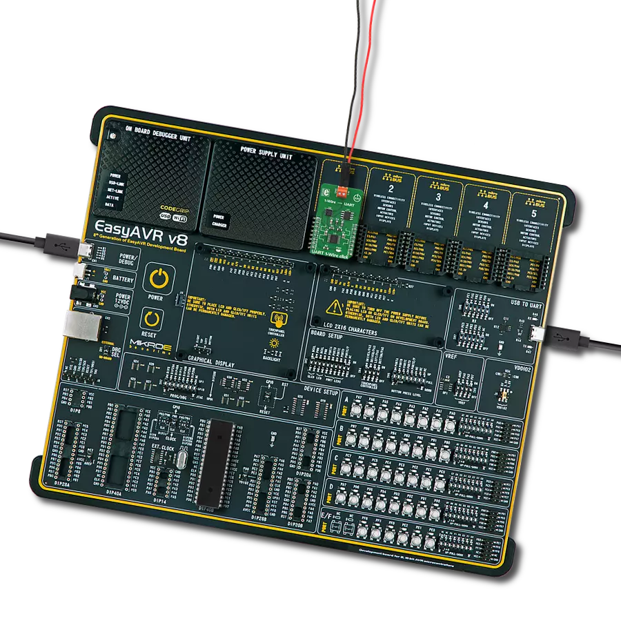 UART 1-Wire Click with EasyAVR v8