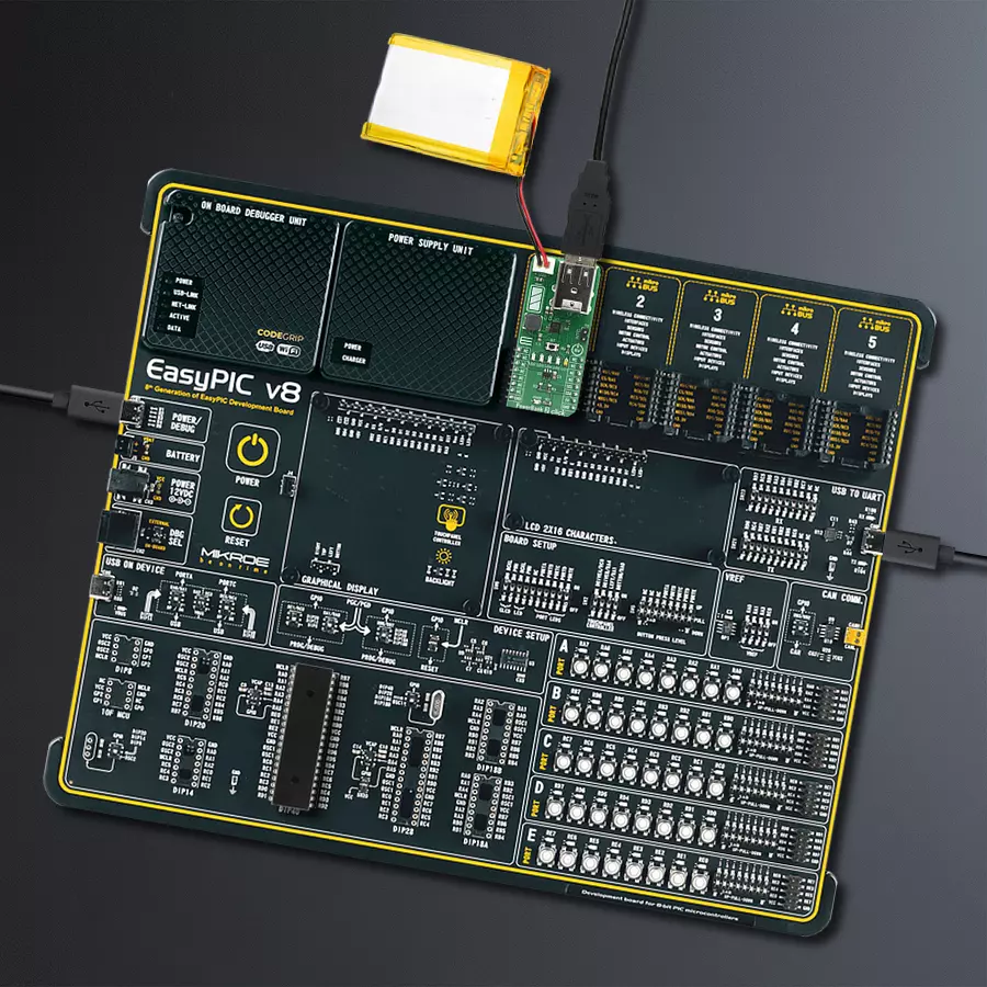 EasyPIC v8 Access DIPMB 1 - upright/background hardware assembly