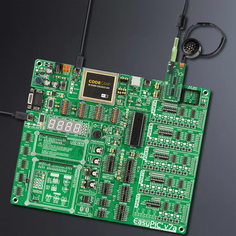 EasyPIC v7a Access MB 1 - upright/background hardware assembly