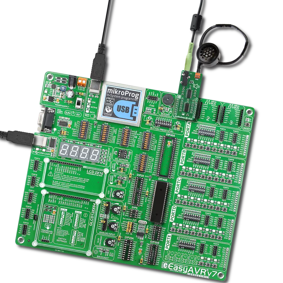AudioAmp 4 Click with EasyAVR v7