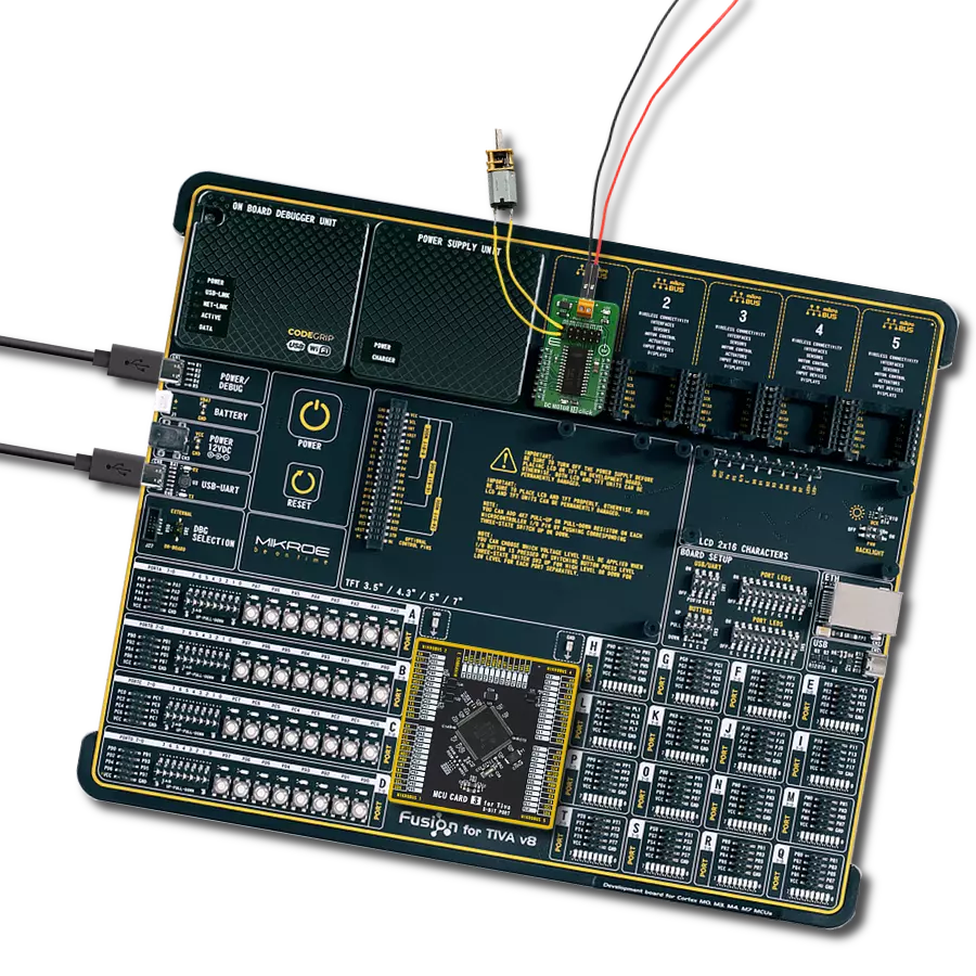 DC Motor 10 Click with Fusion for Tiva v8