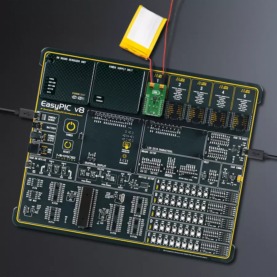 EasyPIC v8 Access DIPMB 1 - upright/background hardware assembly