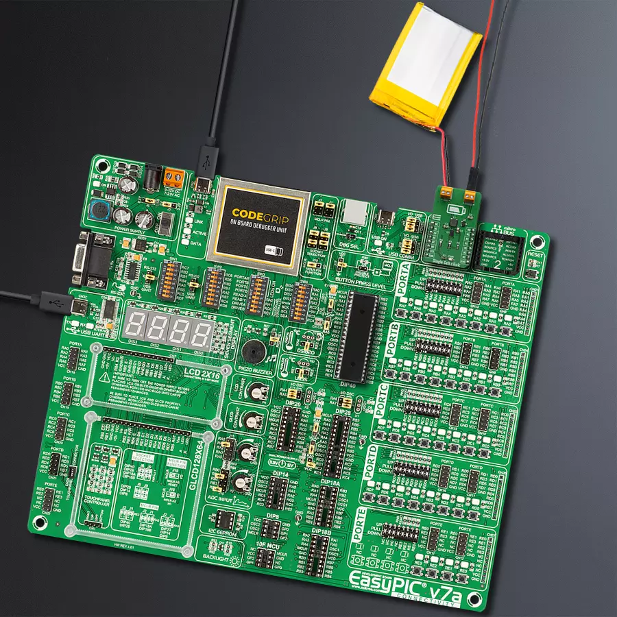 EasyPIC v7a Access MB 1 - upright/background hardware assembly