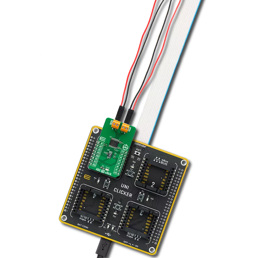 ADC 15 Click with UNI Clicker